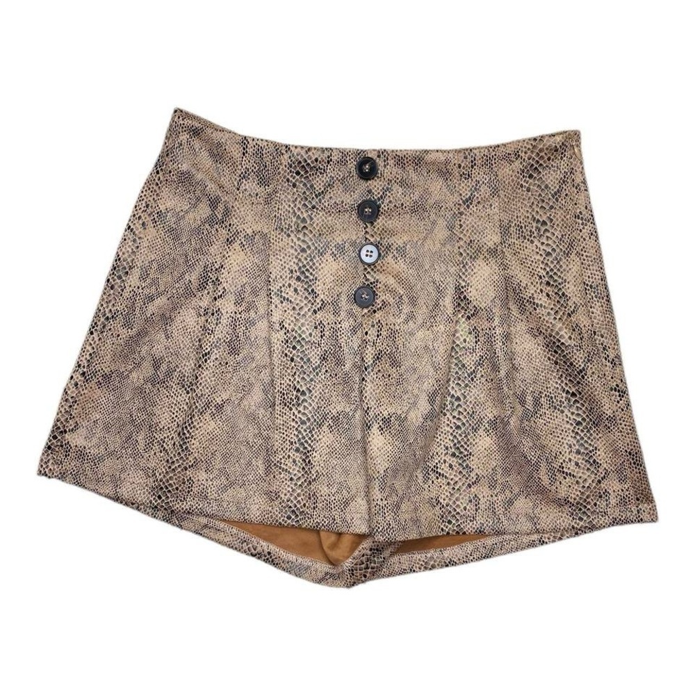 NWT Hem & Thread Brown Snakeskin High Rise Shorts